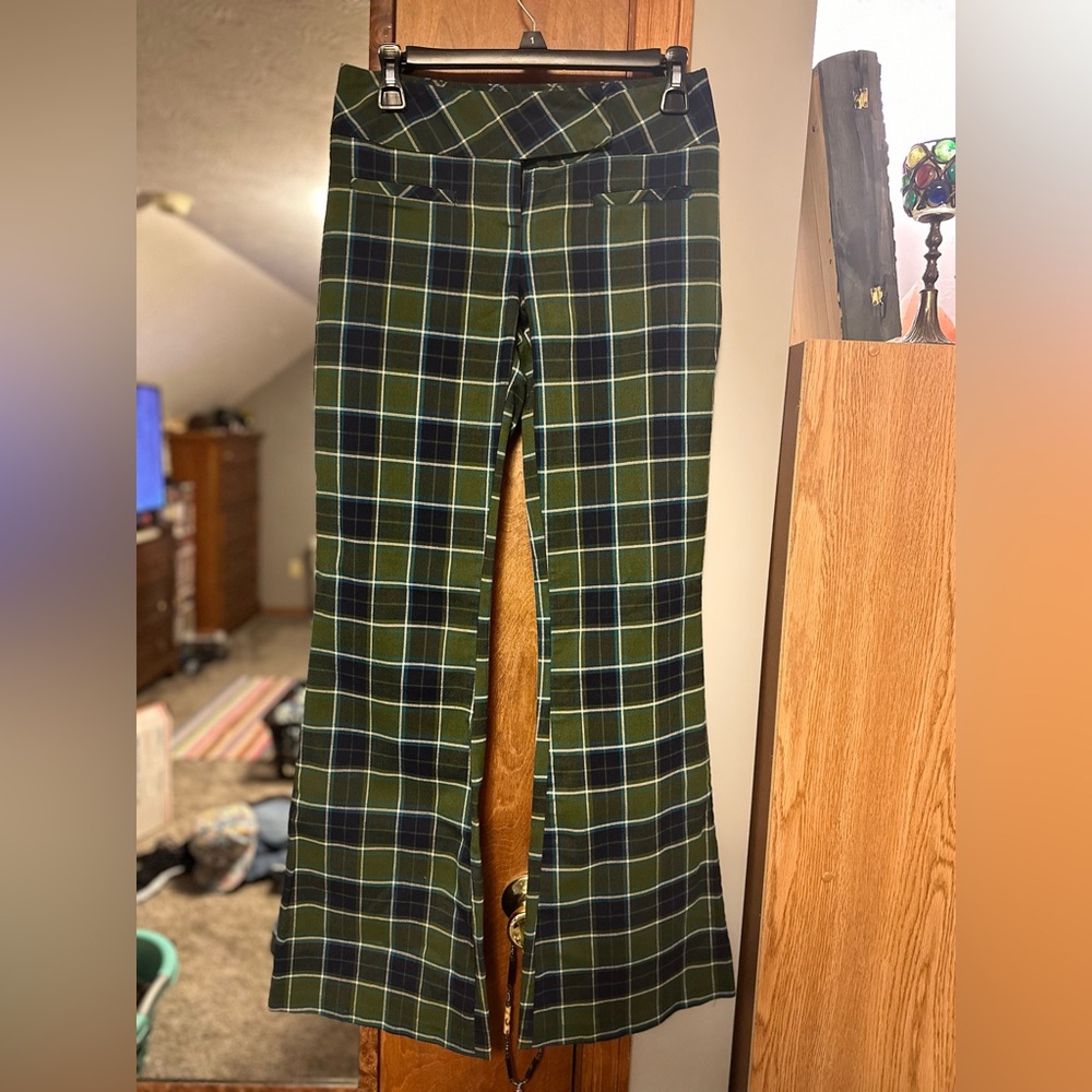 Vintage Plaid flared pants
